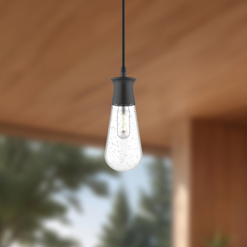Luminaire suspendu d'extérieur à 1 ampoule Marcel, Noir