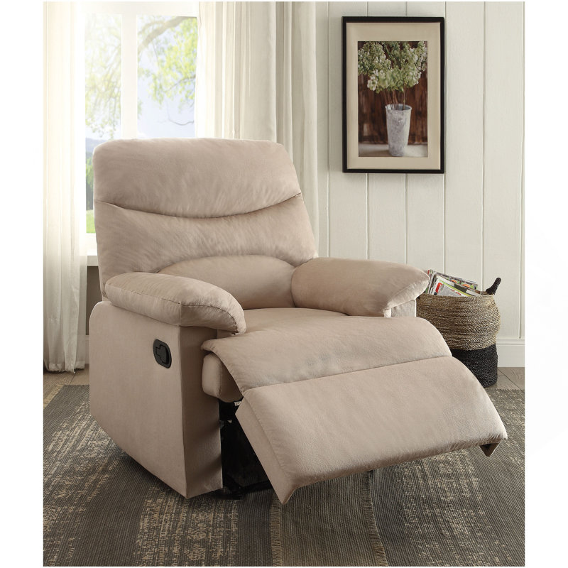 Beige Recliner With Pillow Top Arm, Beige