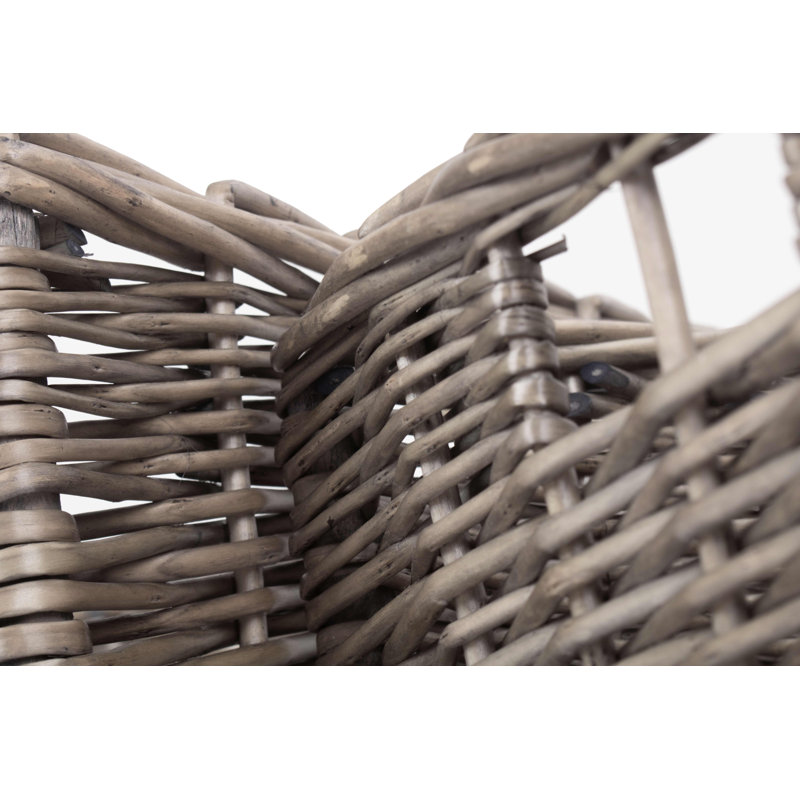 Square Unlined Wicker 2 Piece Storage Basket Set