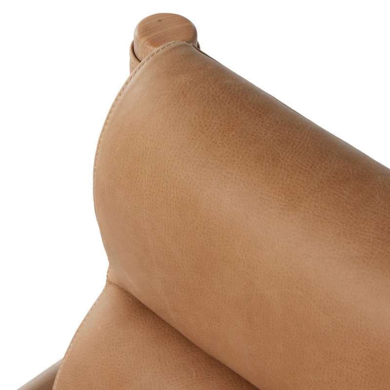 Kiano Leather Task Chair, Light Brown Genuine Leather