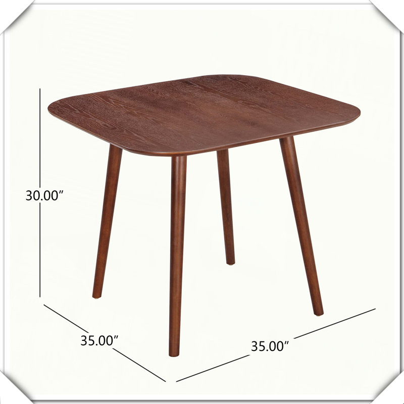 Square Dining Table Sturdy Durable Stylish Practical Versatile Functional, Dark Walnut