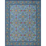 Alpenrose Hand-Tufted Wool Loop Pile Indoor Rug Traditional Bordered Blue