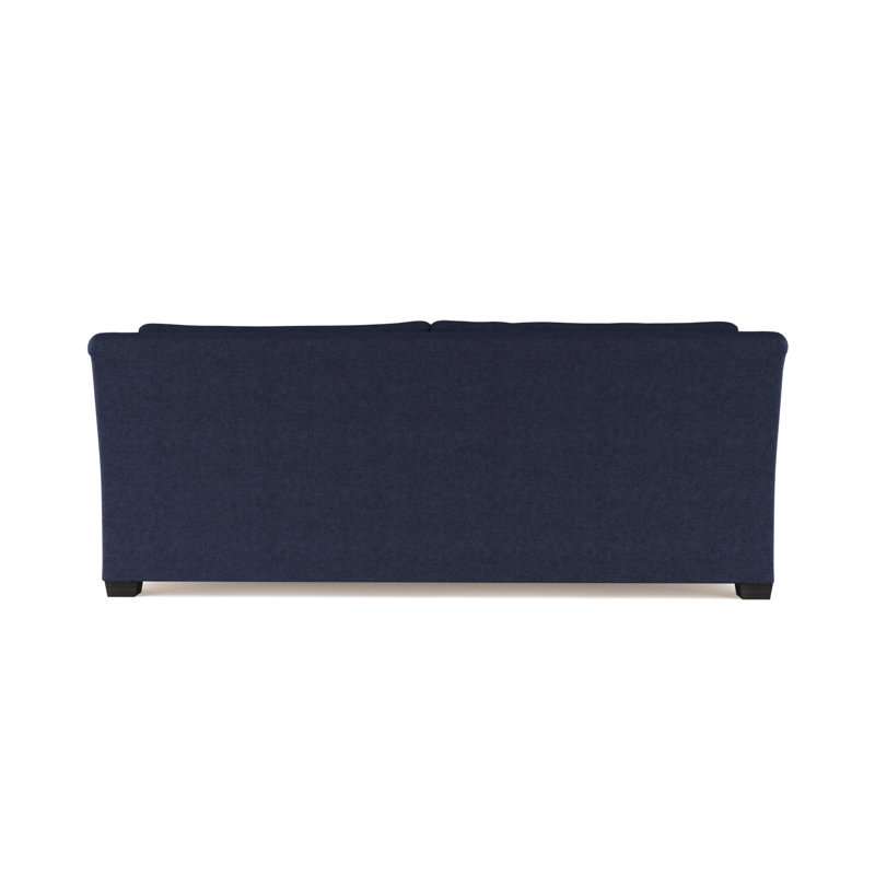 Causeuse Thompson, Velours moelleux imprimé bleu, H 32 po x l 72 po x P 41 po, Ébène