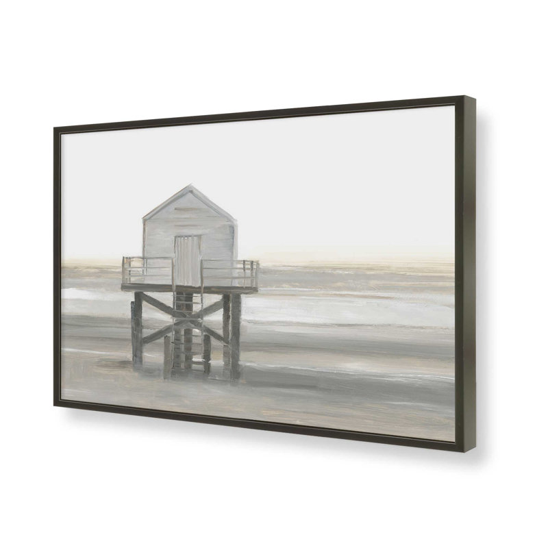 «Weathered Beach Outpost I» par Ethan Harper, reproduction d'art, Impression sur cadre ouvert sans papier mat, Noir