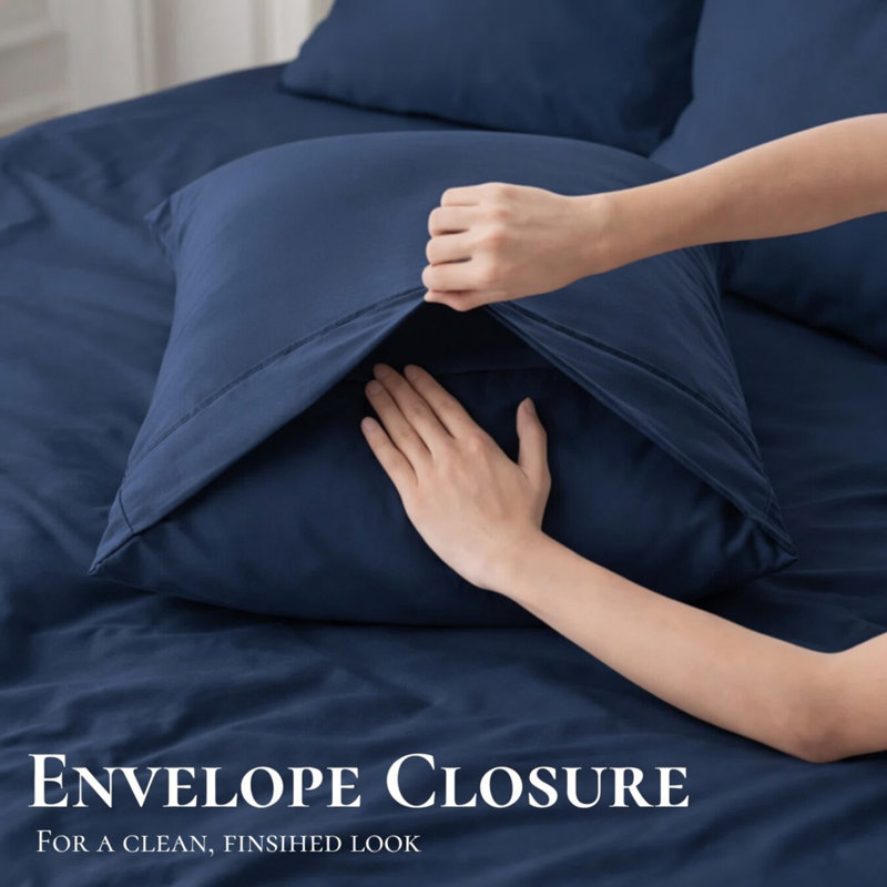 Ultra Soft Bamboo Sheet Set - 4 Pc Set - Wrinkle Resistant - Cooling Sheets with Deep Pockets, Navy
