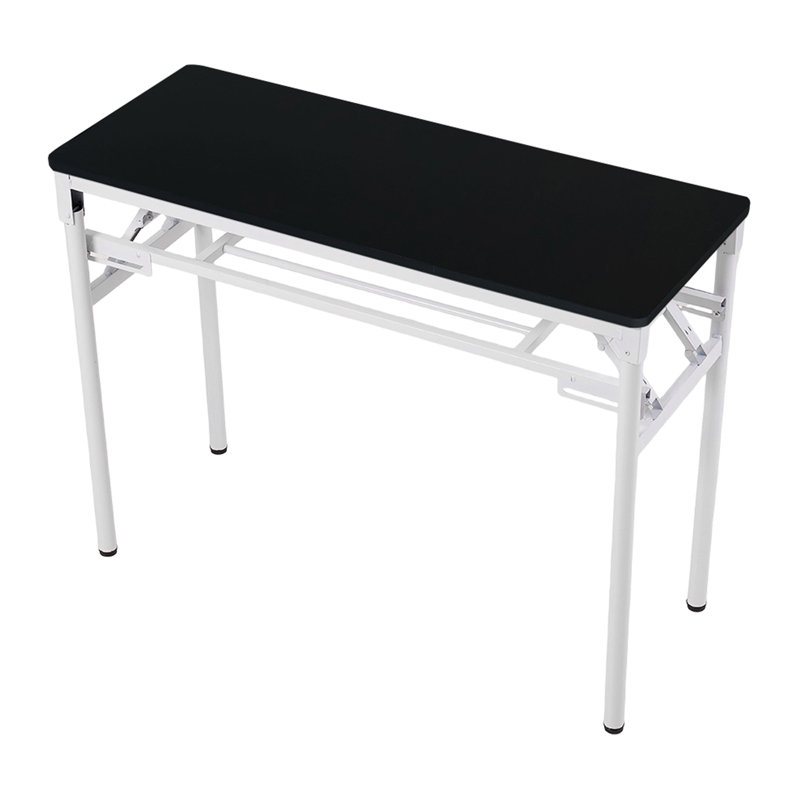 MDF Iron Writing Desk, 75cm H x 80cm W x 40cm D, Black/White