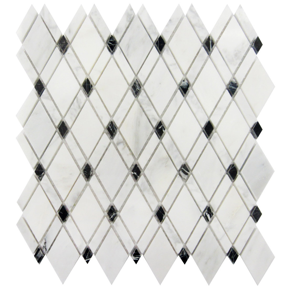 Luxsurface Lattice 1 X 2 Marble Mosaic Tile In Oriental Whiteblack Wayfair 8723