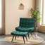 Bayaud Velvet Lounge Chair With Footstool-474090850