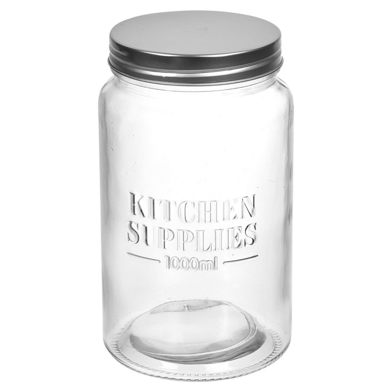 Glass Jar, 18cm H x 10cm W x 10cm D