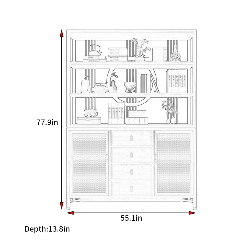 Nouvelle bibliothèque de style rétro chinois