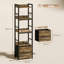 136.5cm H x 38.99cm W Metal Standard Bookcase-2016516478