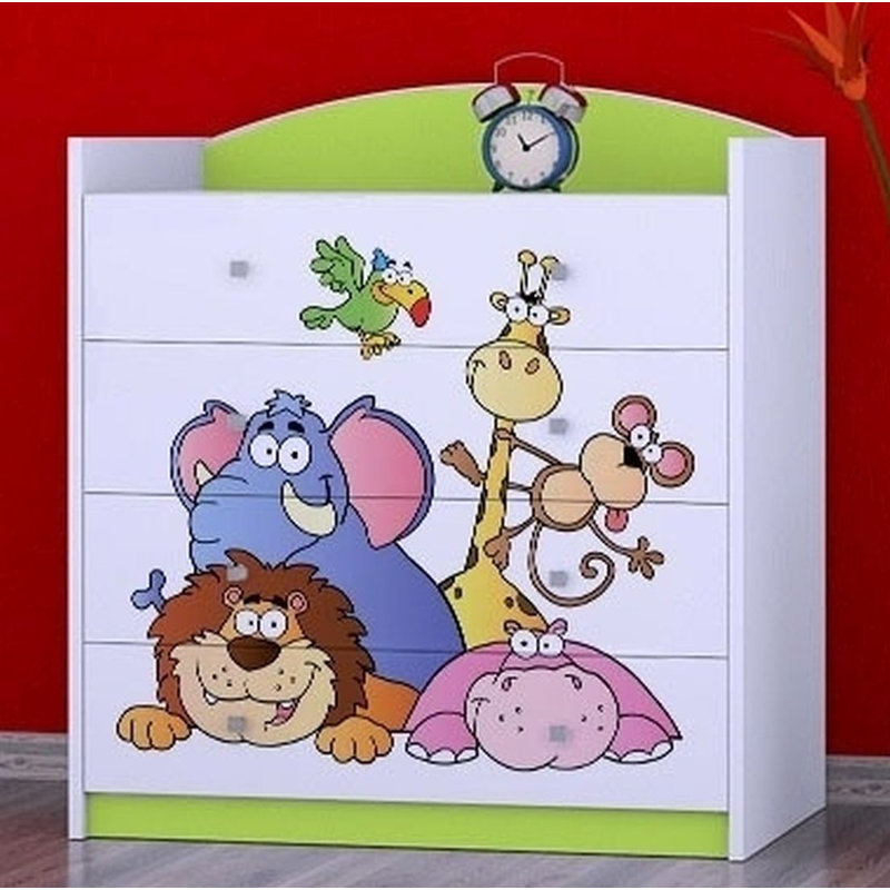 Newlon Kids 4 - Drawer Chest, Green