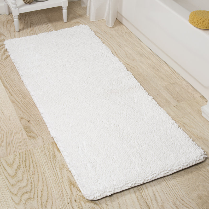 Tapis de bain en chenille 58 x 24 avec envers antidérapant - Mousse à mémoire de forme en chenille absorbante à velours épais