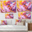 Multicolore et acrylique rose fluide, art moderne sur toile II-669234974-669234979
