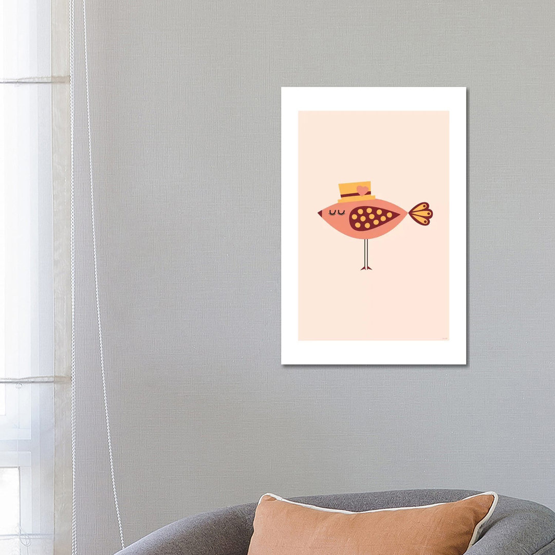 Vogel (Orange) von TomasDesign - Galerie-verpackte Leinwand Giclée