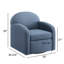 Chaise pivotante bleue, fonction à 360 degrés, sièges à ressorts hélicoïdaux confortables, tissu doux semblable au chanvre lustré, sièges sans assemblage requis, utilisation requise-182417034