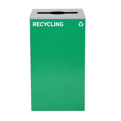 Alpine Industries 29 Gallon Steel Recycling Bin with Mixed Opening Lid