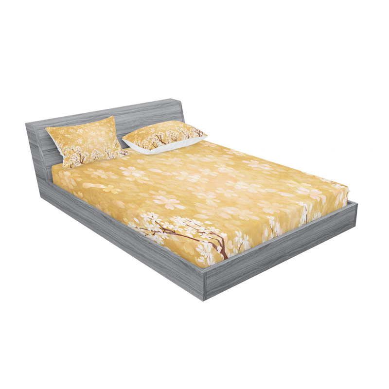 Microfiber Floral Sheet Set, Full Sheet Set with Pillowcase