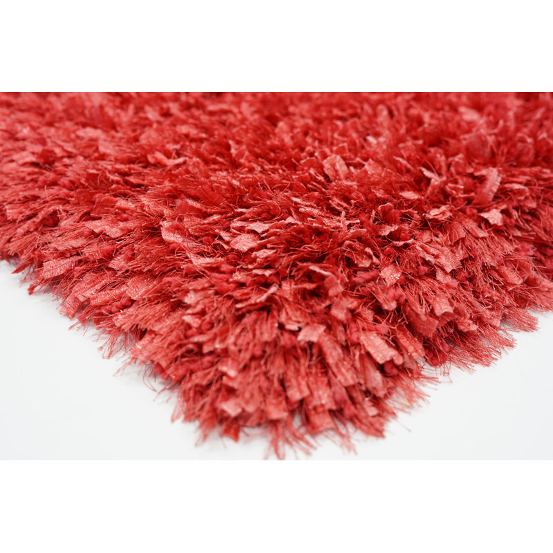 Tapis de zone rouge touffeté fait main Mcnulty, Rectangle 5 pi x 7 pi