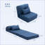 Canapé-lit convertible paresseux avec dossier réglable HOMcom Coussins | Bleu foncé | Lin-1423935047