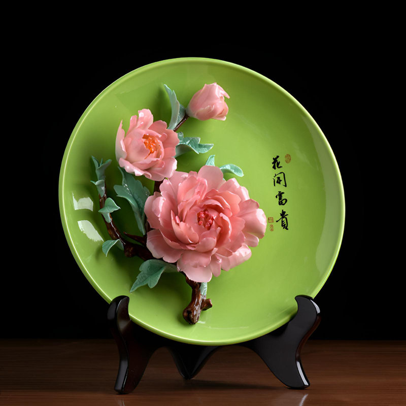 Plaque d'art en porcelaine Prosperous Blossoms