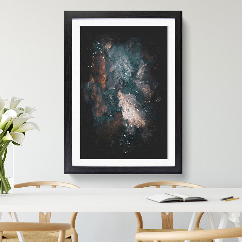 Autumnal Leaves - Picture Frame Graphic Art Print, Black Framed, 63cm H x 45cm W x 2cm D