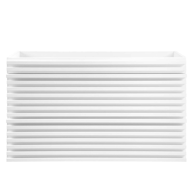 Render 36" White MDF Wall-Mount Bathroom Vanity Cabinet