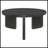 Black Round Solid Wood Coffee Table