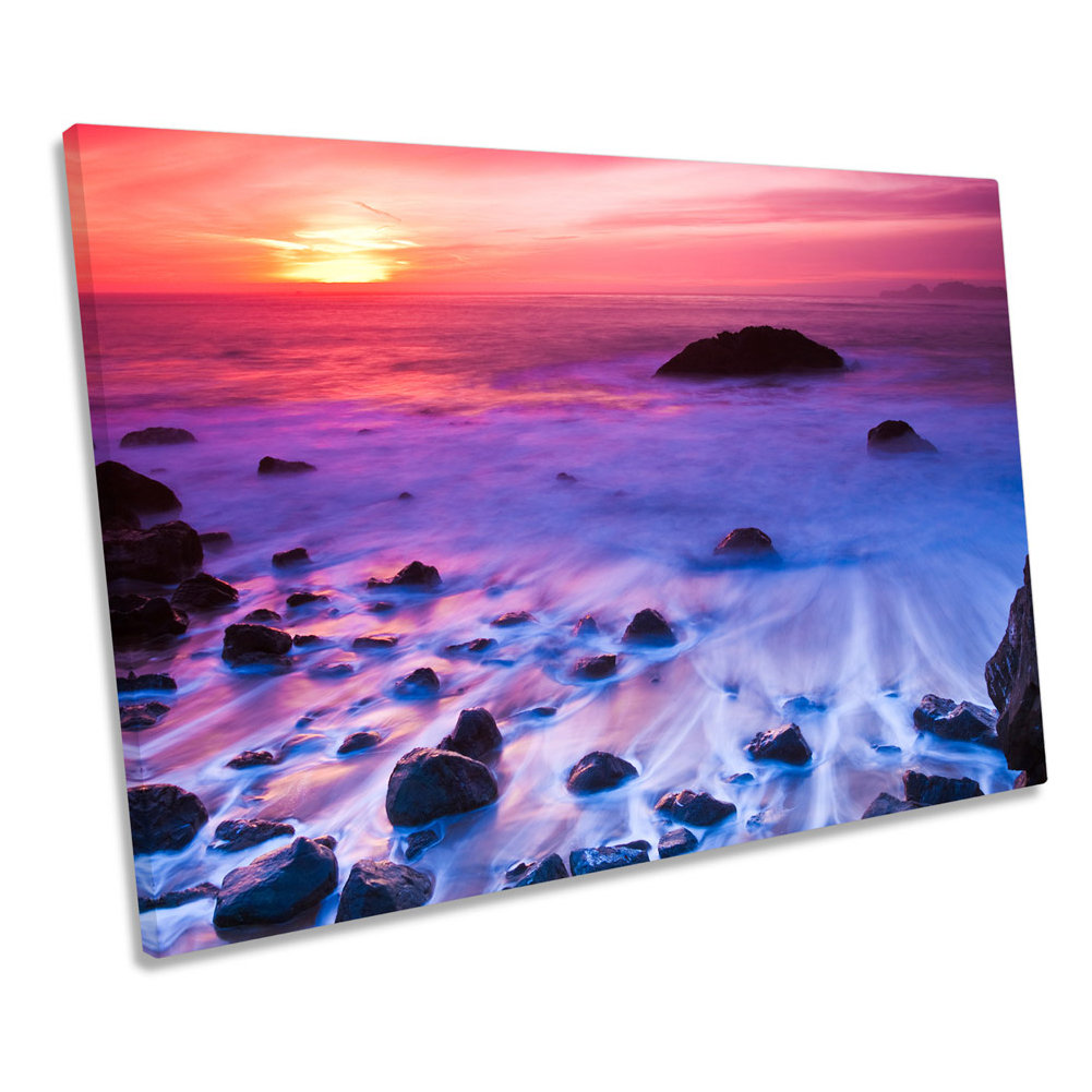 Ocean Seascape Sunset - Wrapped Canvas Art Prints