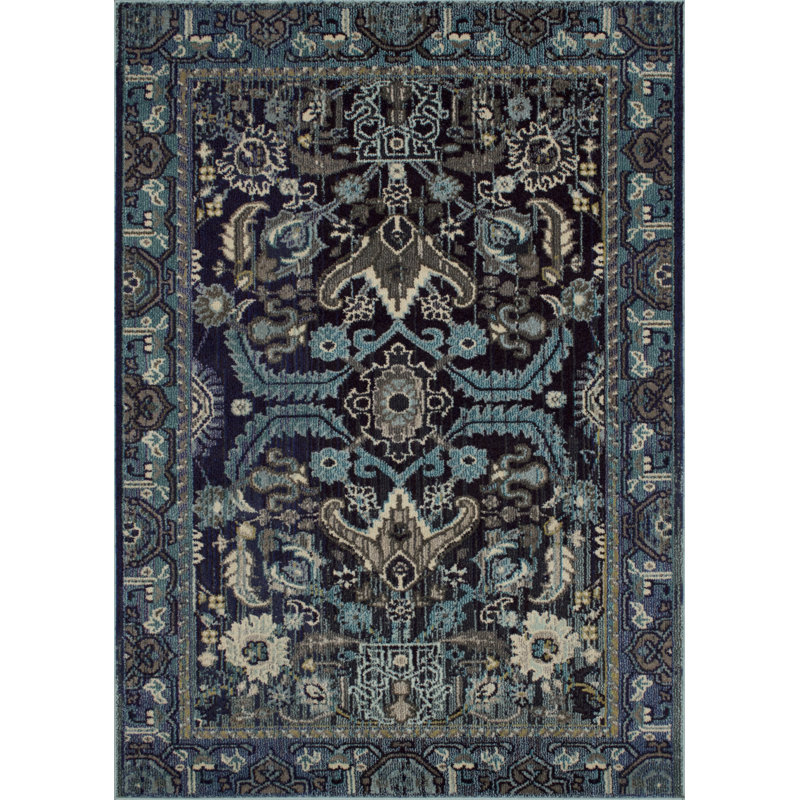 Tapis orage/bleu Lindsley, Tapis de couloir 2 pi x 7 pi