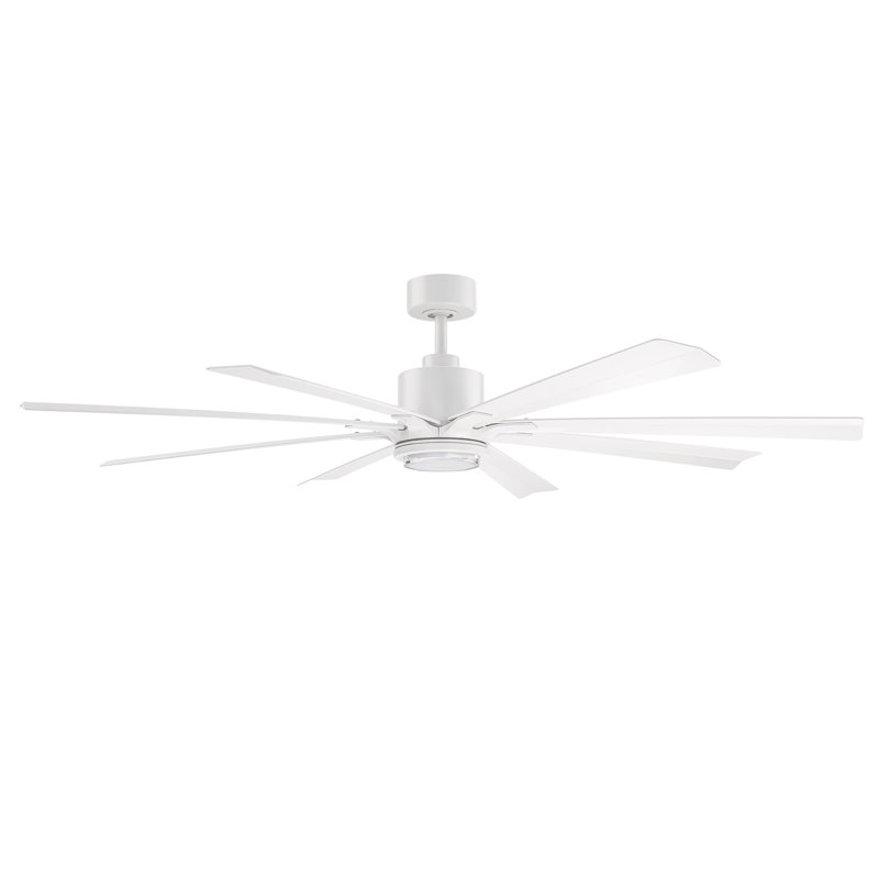 Size Matters 8-Blade Smart Ceiling Fan, Matte White, 65", Yes