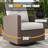4 Pieces Patio Furniture Set With Swivel Chairs, Rattan Wicker Rocking Glide Chairs With 44" Propane Gas Fire Pit Table Conversation Set-23551406