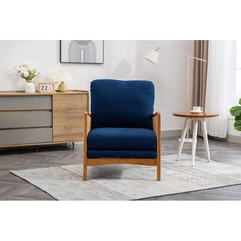 Fauteuil Breit, Velours bleu marine