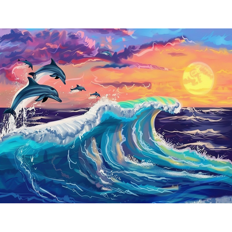 Coussin Trendy, Orange / mauve / bleu, H 16 po x l 16 po