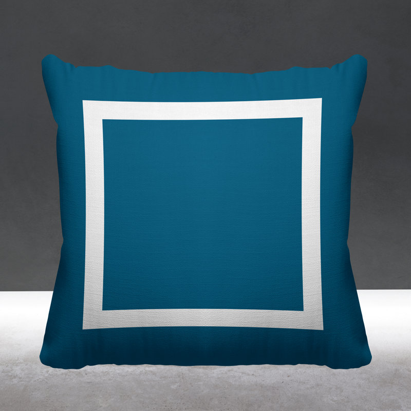 Luella Geometric Outdoor Reversible Throw Pillow, 17W" x 17H", Turquoise