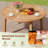 Round Patio Dining Table Acacia Wood Outdoor Dining Table w/ 2'' Umbrella Hole