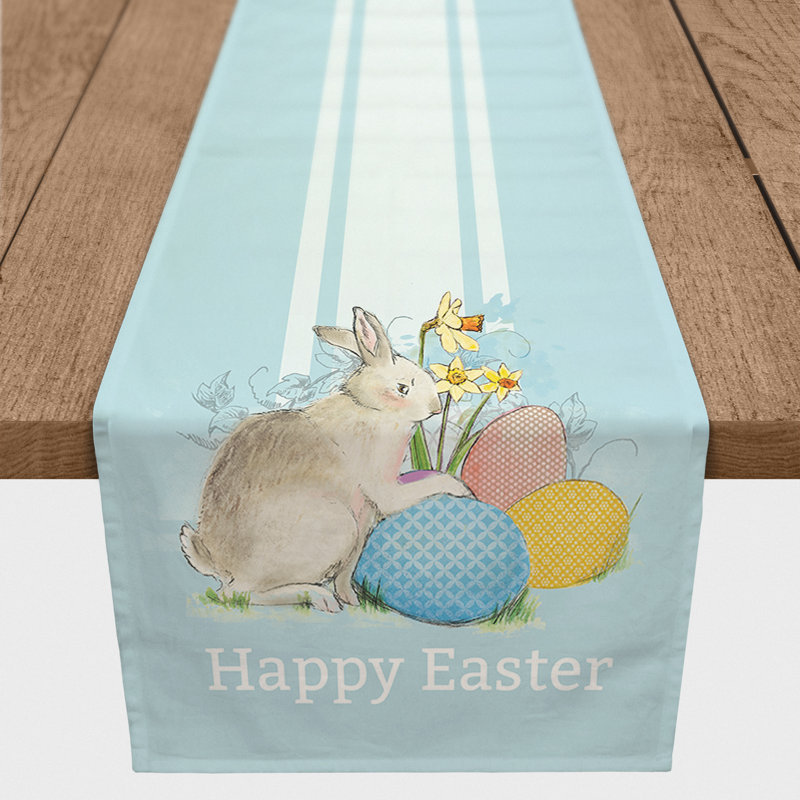 Danari Rectangle Easter Polyester Table Runner, 90" x 16"
