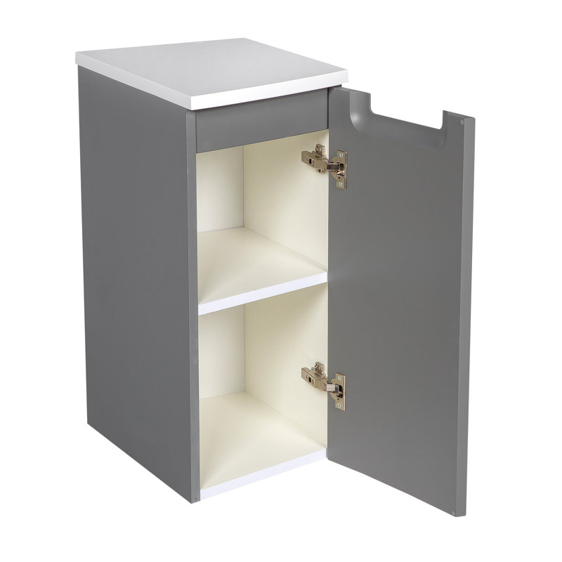 Meuble-lavabo simple avec plateau Kaleab 31,3 po, Gris mat