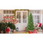 Arbre de Noël mince avec conception à charnières, branches en PE + PVC, support en métal stable, idéal pour les petits espaces et les décorations festives-1435861161