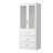 74.8'' H 3-Drawer Glass and Wood Armoire