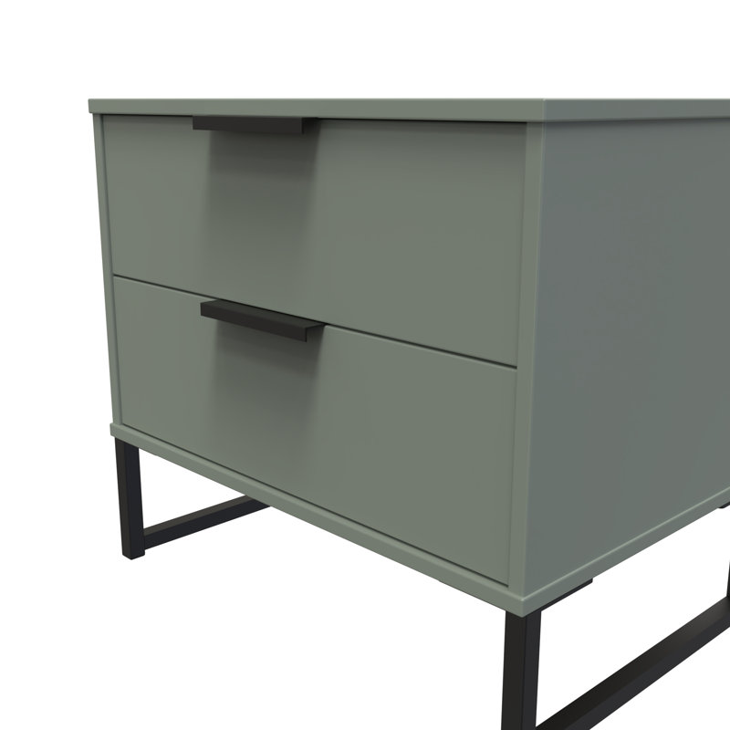 Turah 58cm W Manufactured Wood Bedside Table, Reed Green