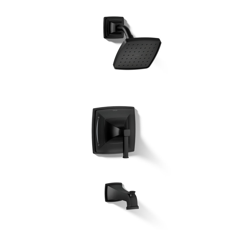 Riff Bath and Shower Faucet Trim, Matte Black