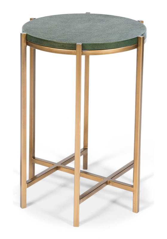 Shagreen End Table, Green