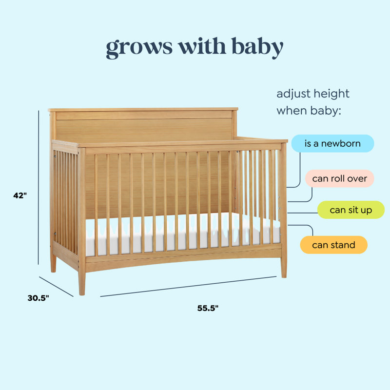 Lit de bébé convertible 4-en-1 Frem, Miel