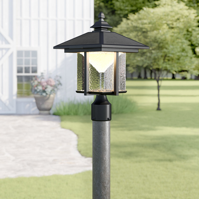 Credle Black 1 -Light 15.25" H Solar Powered Integrated LED Post and Pier Mount Light