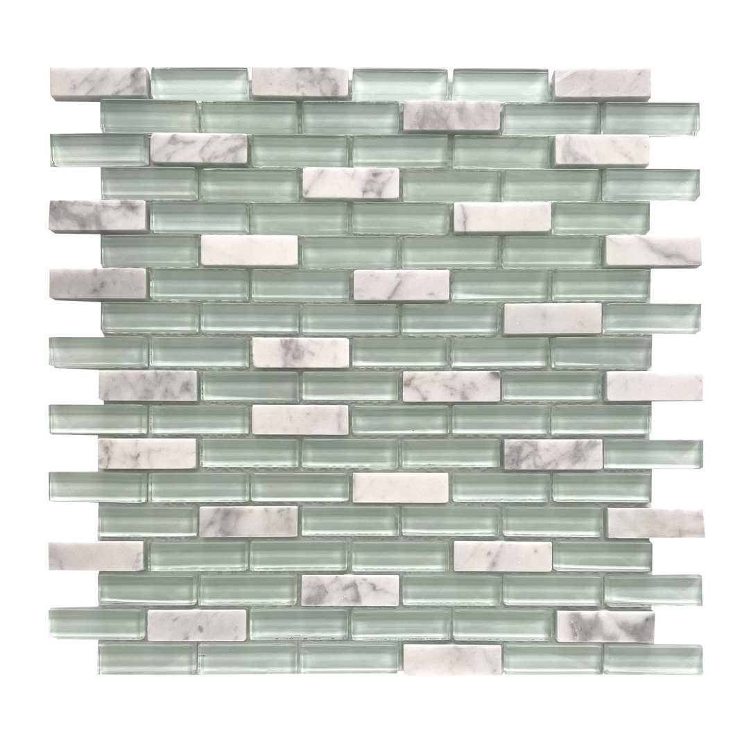 Roma 0.5'' x 2" Glass/Marble Mosaic Floor & Wall Tile NovoTileStudio 