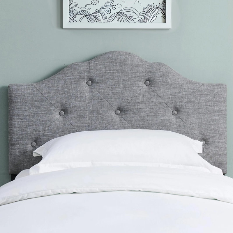 Tête de lit simple capitonnée Charlie, Simple, Gris