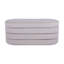 Banc avec repose-pieds en velours taupe