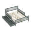 Lit plateforme gris en bois avec garde-corps double et 2 tiroirs de rangement-195740977-195740988