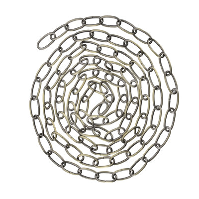 Aspen Creative 21110-51, chaîne robuste en acier de 10 pieds pour suspendre un poids maximal de 40 livres - luminaire / lampe à fanions / plante en laiton antique de calibre 11.